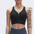 Women's Zipper Sleeveless Removable Cups Fitness Bra Tank