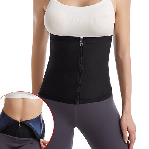 Women's Zipper Waist Trainer Hot Sweat Tummy Control Body Shaper