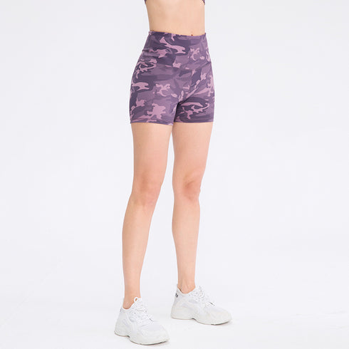 Workout Camo Printing Women's Running Skinny Yoga Shorts