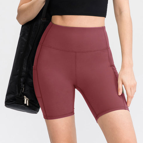 Workout Women's Running Skinny Yoga Shorts with Pocket