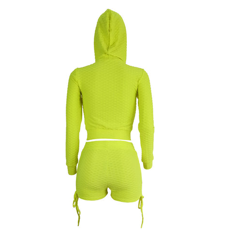 Yoga Women's Zipper Hoodie Two Piece Outfits Sport Suit