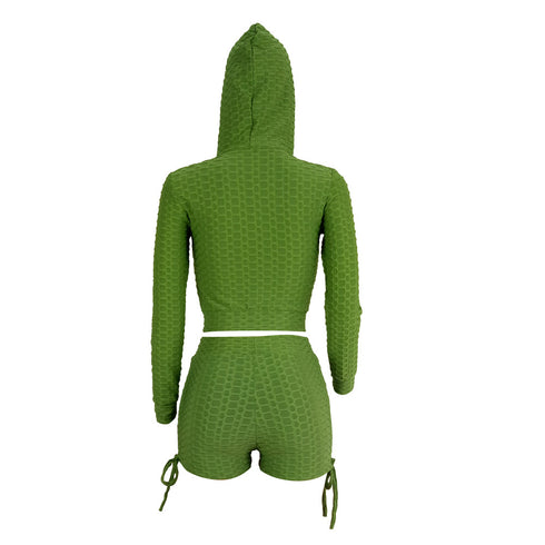 Yoga Women's Zipper Hoodie Two Piece Outfits Sport Suit