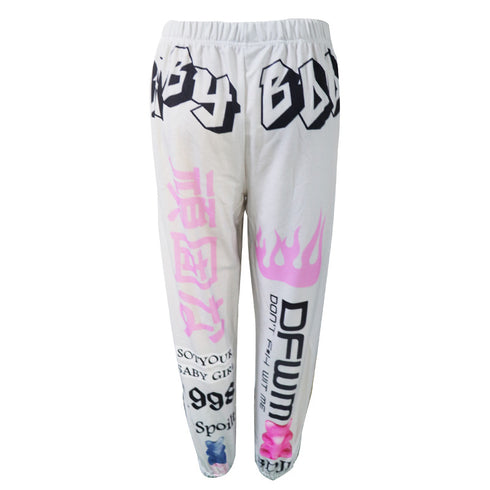 Young Women's Loose Fashionable Printed Sportswear Pants