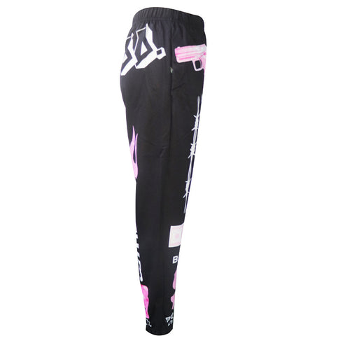 Young Women's Loose Fashionable Printed Sportswear Pants