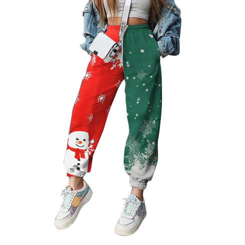 Young Women's Loose Printed Sportswear Harem Pants