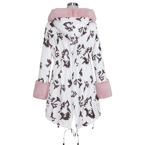 Young Women's Stylish Thick Cotton-padded Faux Fur Coats